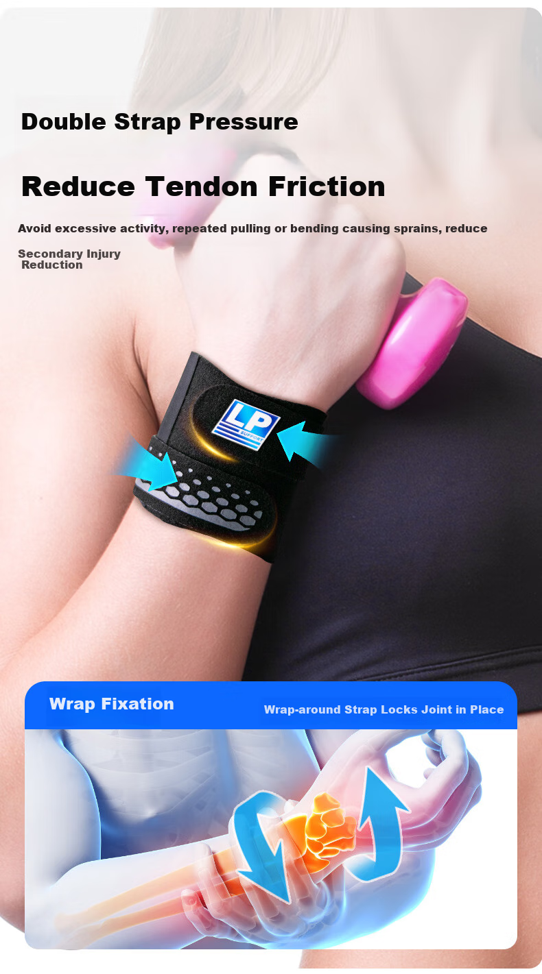 LP Wrist Support Sleeve for Tendon Sheath, Strain Protection, Sprain Prevention, Compression Wrist Guard, Sports Equipment for Basketball And Badminto 3