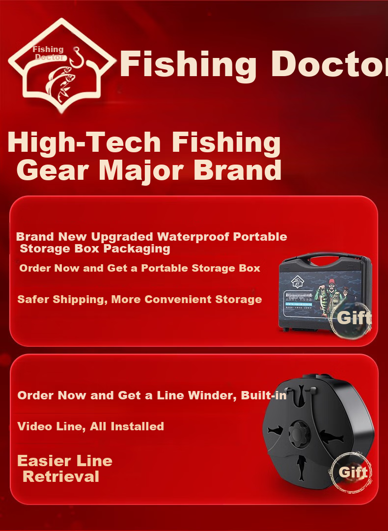 Xunyuboshi 360-Degree Rotating Underwater Fish Finder, Ultra-High Definition Probe, 4.3-Inch HD Screen + 360-Degree Temperature-Sensing Deep Head + 30 Meters 1