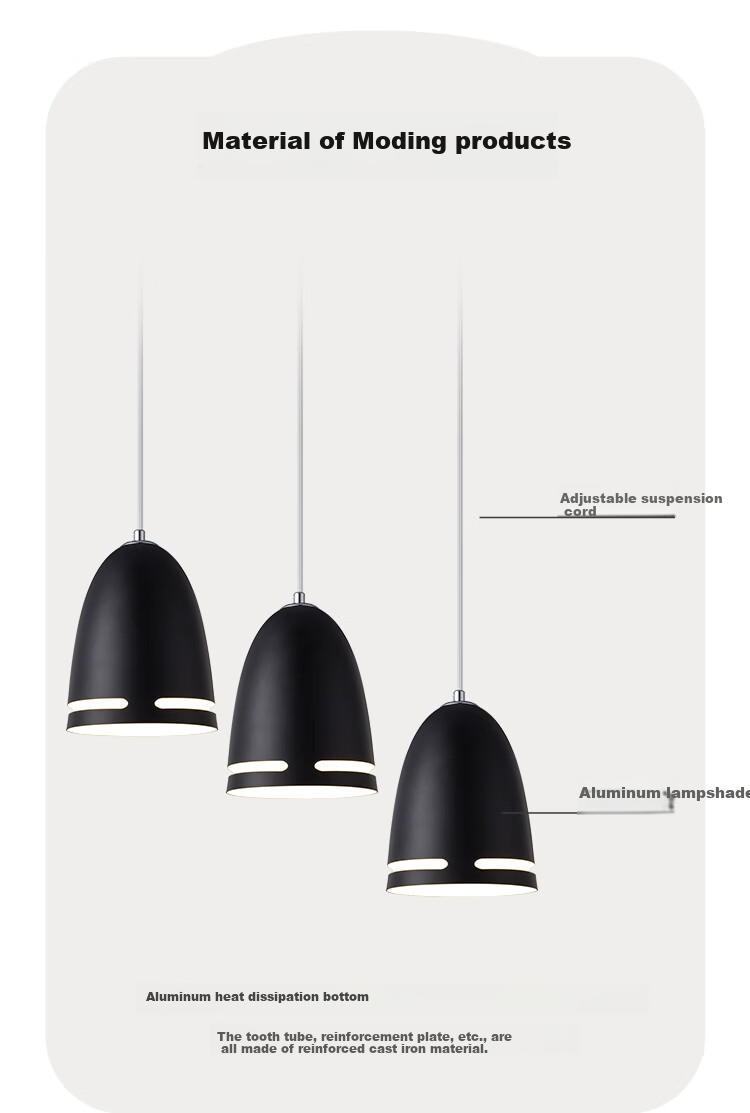 NVC Modern Minimalist Round Dining Room Light, Nordic Bedroom Bar Creative Atmosphere Aurora 3-Head Modern Simple Dining Room Light 9