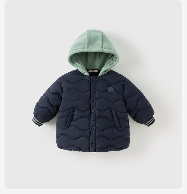 DAVE & BELLA Kids Patchwork Cotton Jacket Autumn Winter Boys Girls Water-Repellent Hooded Coat Class A 5