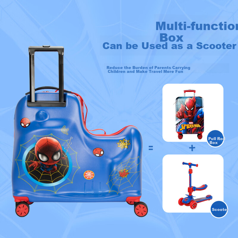 Mesuca X Disney Luggage, Student Bike And Seat, 24-Inch Large Capacity Check-In Suitcase, Travel Case, Cycling Box, for Boys