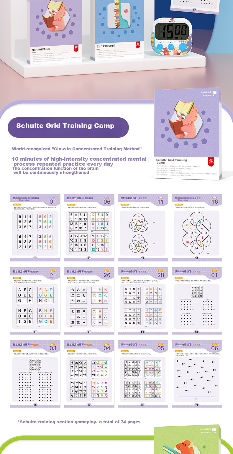 Pinwheel Shurtle Grid Concentration Training Set for Ages 3-6, Attention Booster Educational Toy Shurtle Low Level 5