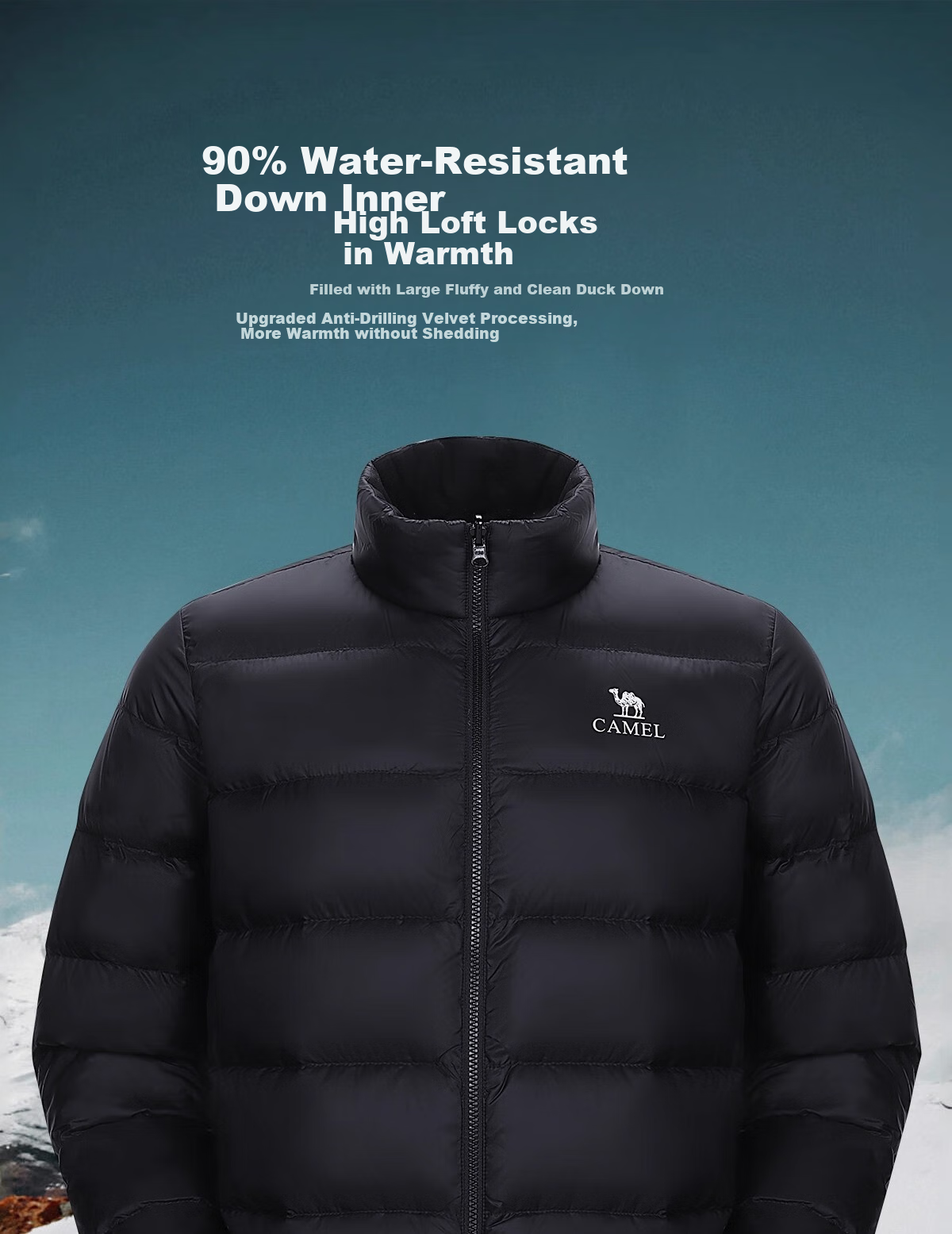 CAMEL Outdoor 3-in-1 Down Jacket for Men 2025 New Model Water-Resistant Down Liner Windproof Waterproof Jacket B189 12