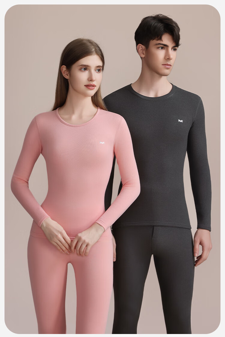 MiiOW Cashmere Protein Men's Thermal Underwear Set Fleece Lined Thickened Autumn Long Johns Base Layer for Men 17