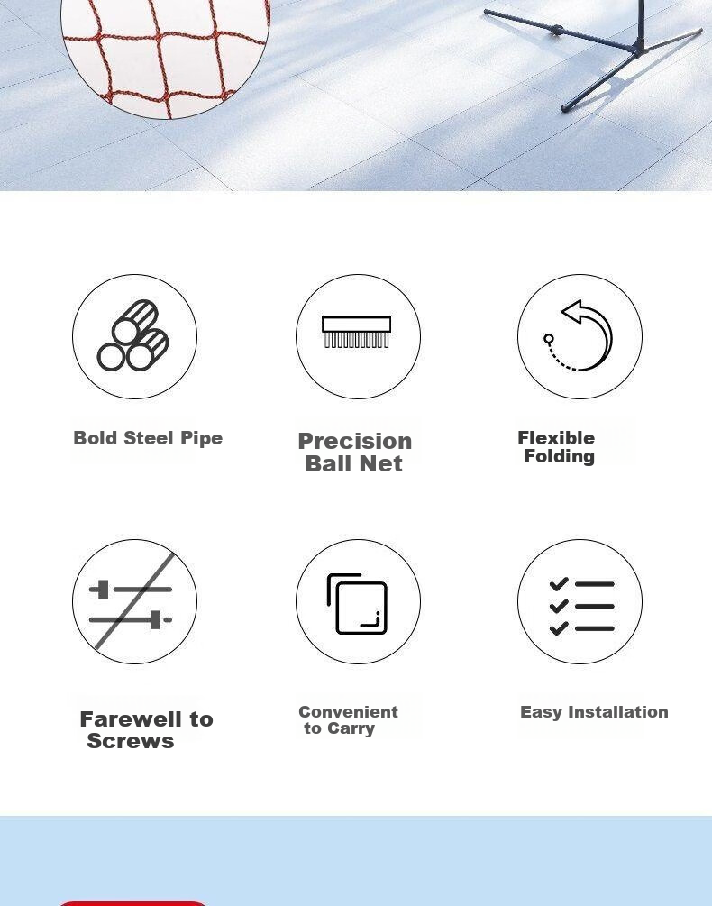 Babamama Portable Badminton Net Stand, Standard Outdoor Indoor Tennis Volleyball Shuttlecock Net Frame, Mobile New Year Gift 2