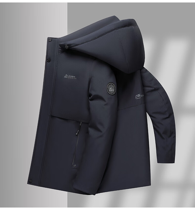 TUCANO Men's Winter Cotton Padded Jacket, Fleece Lined Thickened Coat, Men's Cold-Resistant Warm Business Casual Hooded Outerwear 7