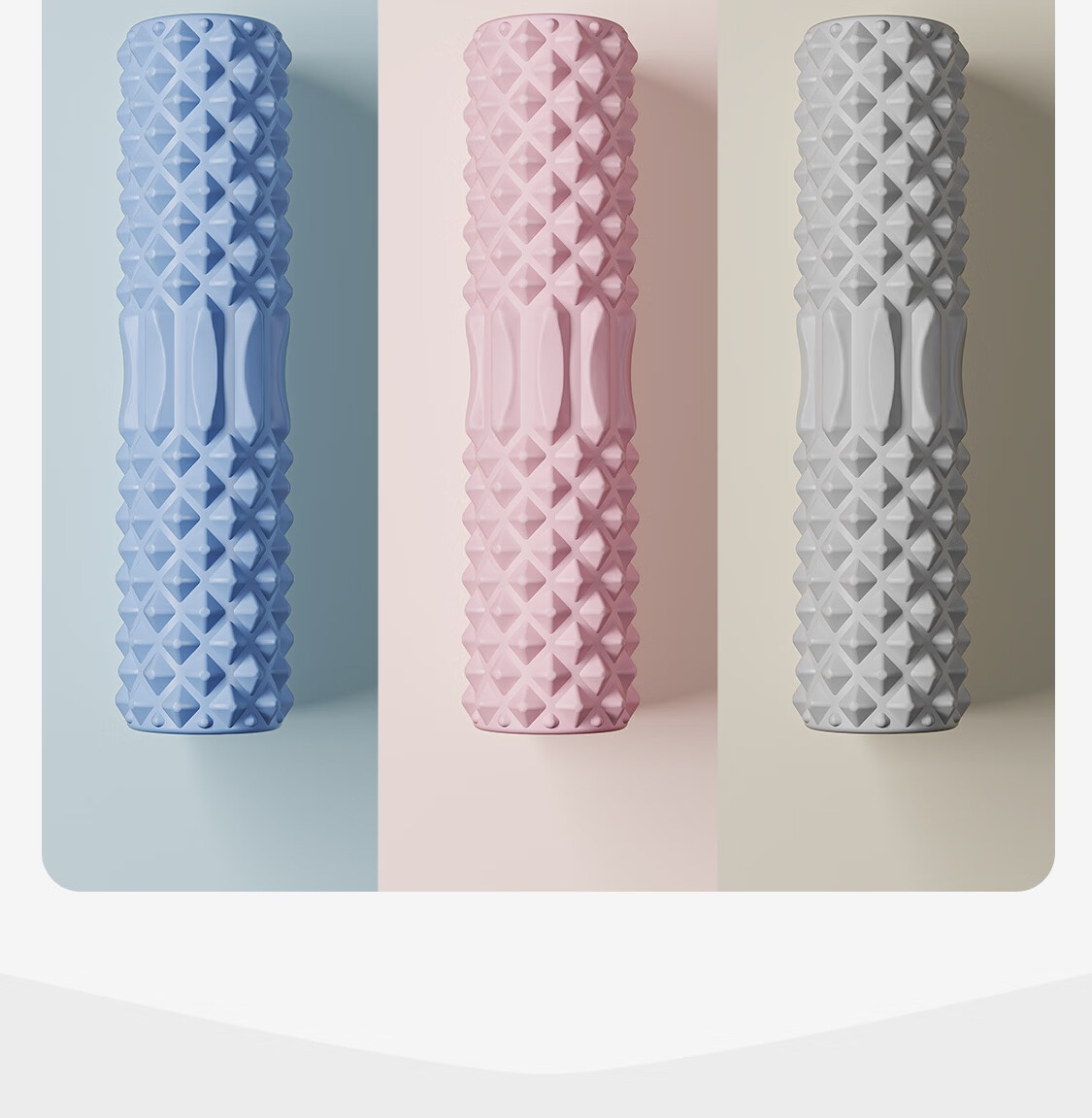 Keep Solid Foam Roller Muscle Relaxation Spiky Massage Stick Roller Yoga Equipment Solid Version 45cm Glacier Gray 29