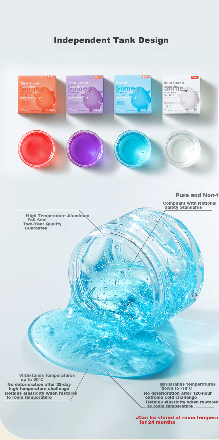 Coloyou Liquid Glass Slime, Non-Toxic Children's Slime, Rubber Mud, Bubbly Gel, Non-Newtonian Fluid, Gift 8