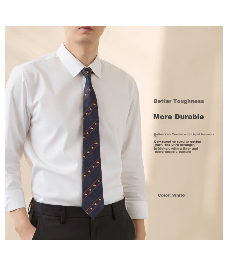 BLACKMONDAY Premium Pure Cotton Long-Sleeve Shirt for Men, Spring And Autumn Liquid Ammonia Wrinkle-Resistant Non-Iron Business Formal Professional Dress Shirt for Me 10