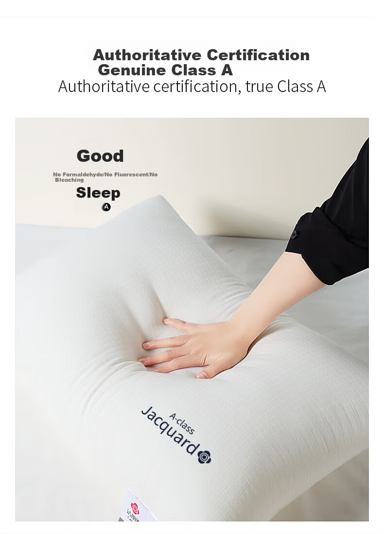 Grace Pure Cotton Grade A Pillow, Hotel-Grade Feather And Down Pillow Core, Washable Pillow, Fiber Soft Pillow Core, One Pair 6