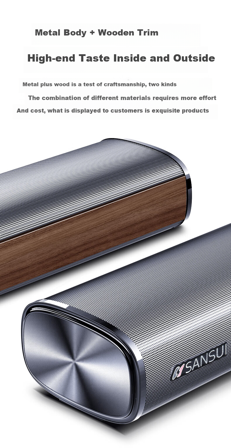 SANSUI DV-92A Soundbar Speaker, Home Theater System, Bluetooth Smart Speaker, Bar-Shaped Speaker, Wall-Mounted Speaker, Independent Subwoofer 11