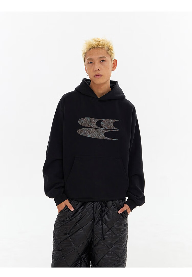 Crying Center Autumn Winter Logo Embroidered Classic Low Saturation Hooded Fleece Sweatshirt Gray Brown Pink S 17