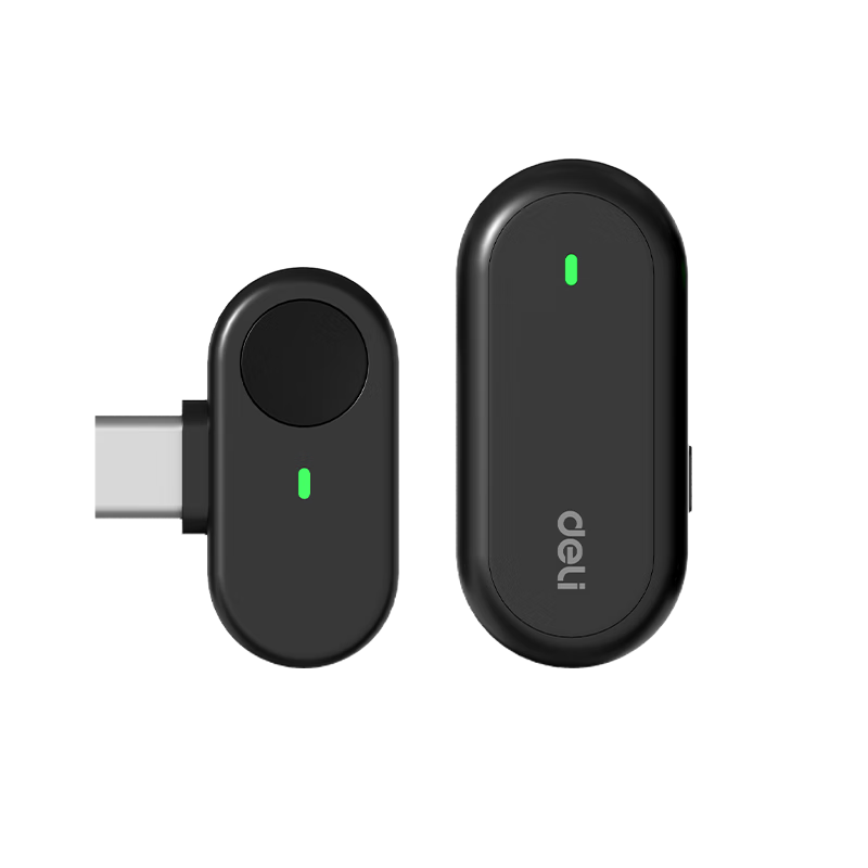 Deli Lavalier Microphone, Wireless Mini Clip-On for Mobile Live Streaming, Short Video, Outdoor Shooting, Sound Recording, Smart Noise Reduction, Compatible with Apple And Android, MN501
