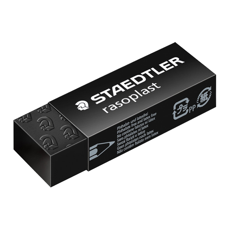 STAEDTLER Eraser, German Import, Student Eraser with Less Debris, Clean, Back-To Essential, Sketching And Drawing Tool for Office Use, Black Large Single Piece 526B20-9