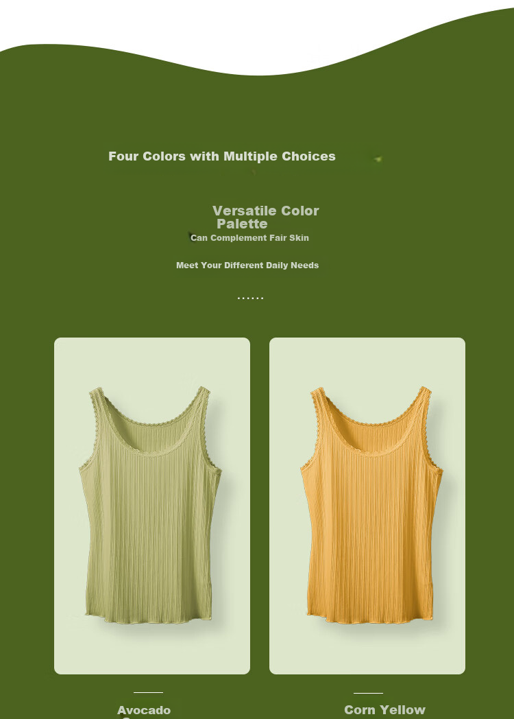 Hodo Women's Vertical Striped Slimming Versatile Camisole, Summer Solid Color Soft Cotton Lace Inner Layer, Elegant White 165 9