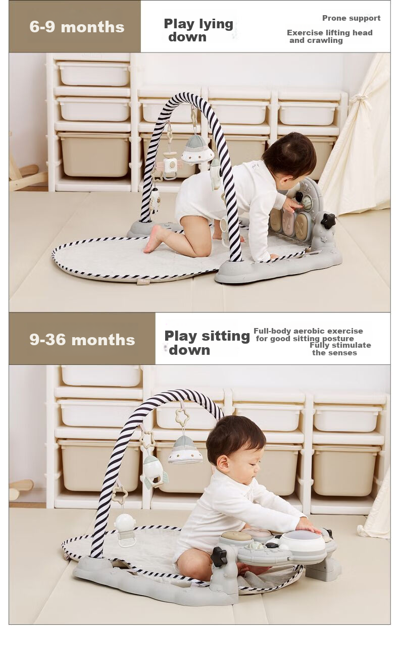 BEIESTATE Astronaut Baby Gym Frame, 0-6 Months Newborn Welcome Gift, Piano Foot Pedal Gym Frame, Infant Toy 10