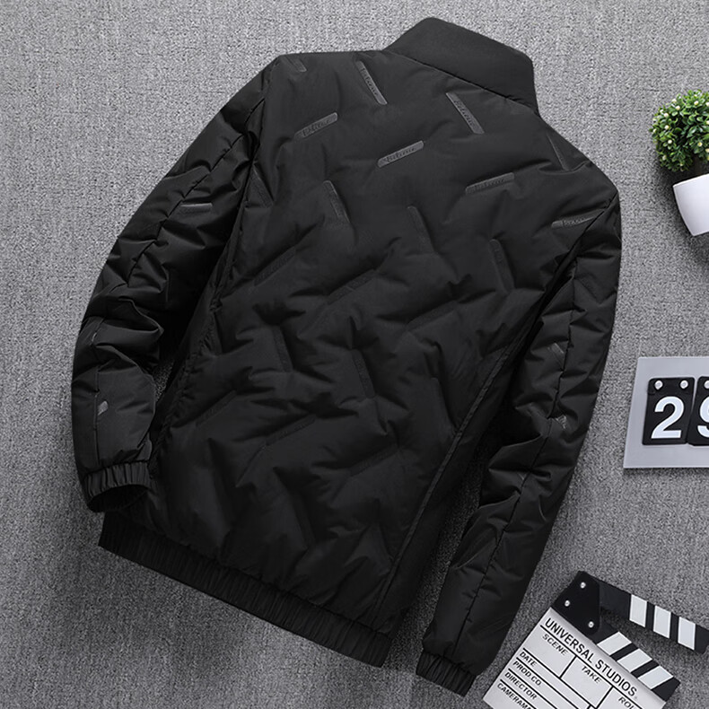 ROMON Men's Winter Down Jacket Casual Commuter Warm Outdoor Coat Black 3XL YR18 3