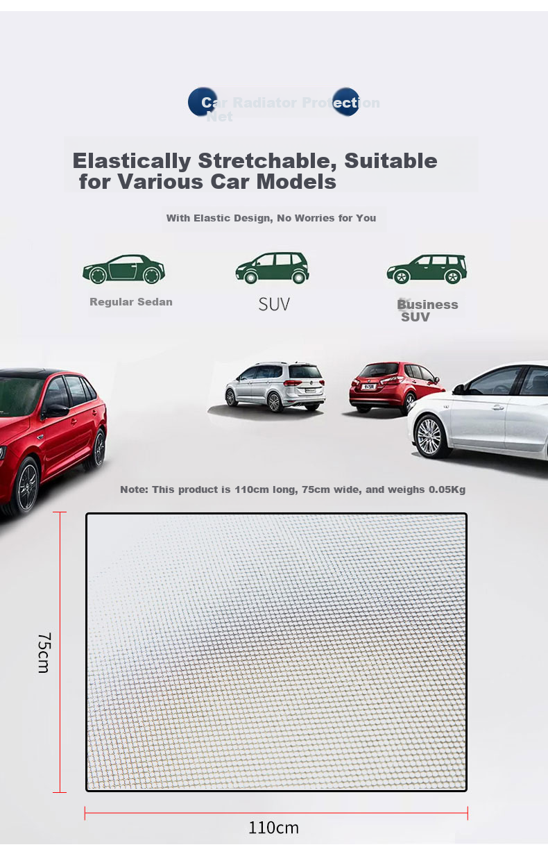 KOOLIFE Car Radiator Anti-Mosquito Net, Front Face Anti-Willow Catkin Protective Mesh, Dust And Sand Prevention Air Intake Grille Screen Cover 9