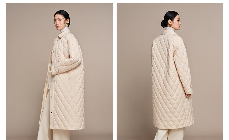 BOSIDENG Spring Autumn 90% Goose Down Lightweight Lapel Slim Fit Long Business Commuter Women's Coat 23