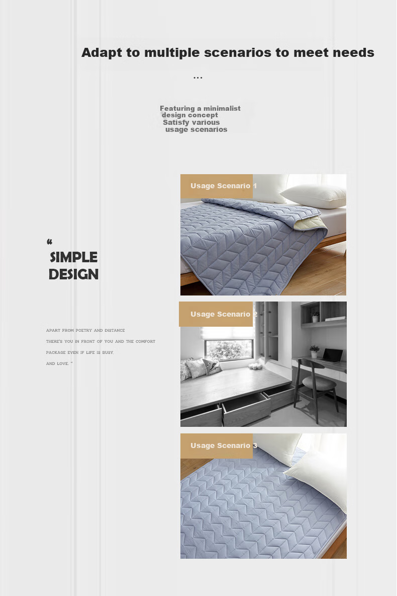 Wuyinliangpin Class A Pure Cotton Mattress Cover, All-Season Non-Slip Mattress Pad, for 1.8*2 Meter Bed 2