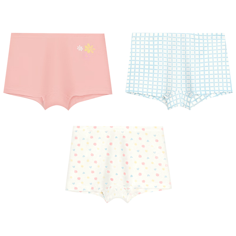 Hodohome Kids Girls 7A Antibacterial Pure Cotton Crotch Triangle Briefs Cartoon Breathable Underwear 312 120