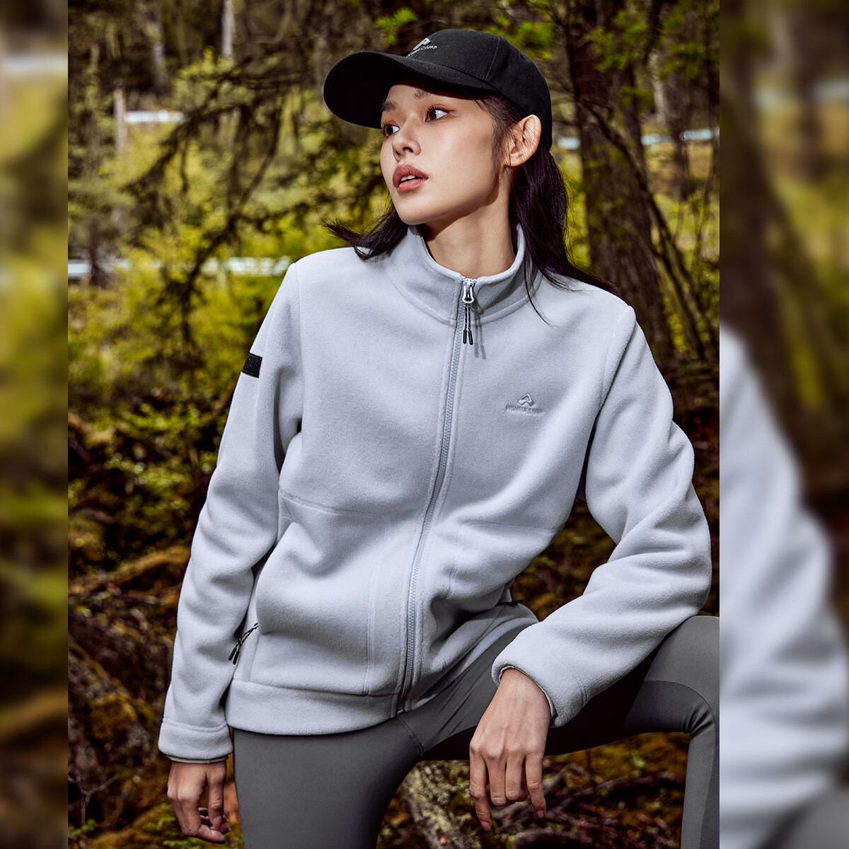 Pioneer Camp Women's Thickened 400g Fleece Jacket Autumn Winter Plush Stand Collar Outdoor Warm Base Layer Top