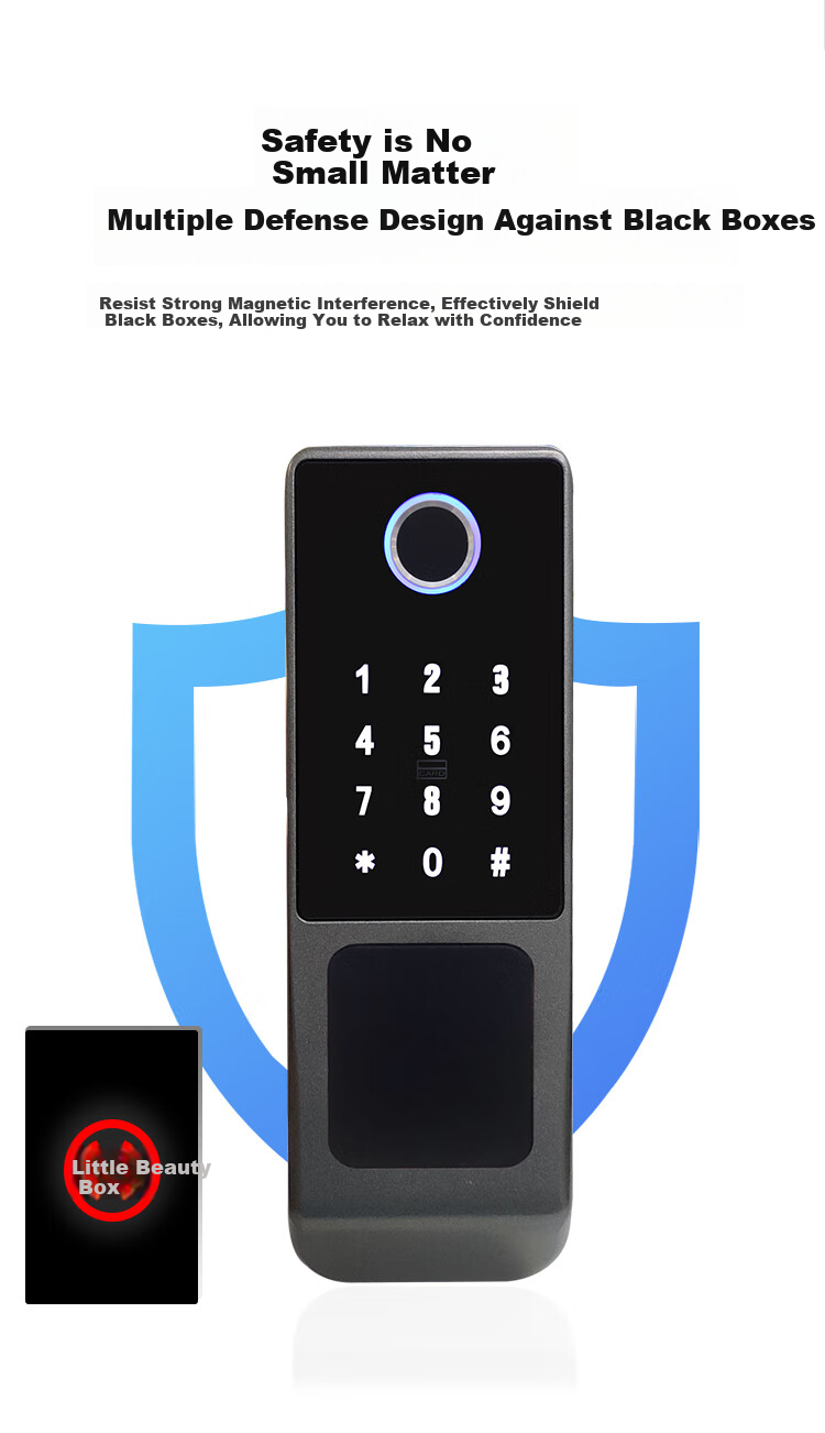GSON Fingerprint Lock Password Lock Outdoor Waterproof Anti-Theft Door No Wiring Required Courtyard Gate Smart Old-Style Anti-Theft Door Fingerprint Lock 9
