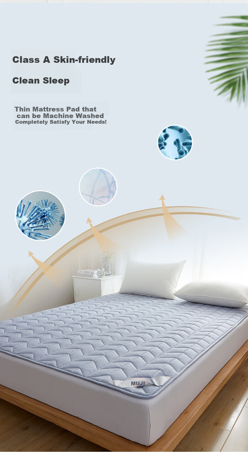 Wuyinliangpin Class A Pure Cotton Mattress Cover, All-Season Non-Slip Mattress Pad, for 1.8*2 Meter Bed 3