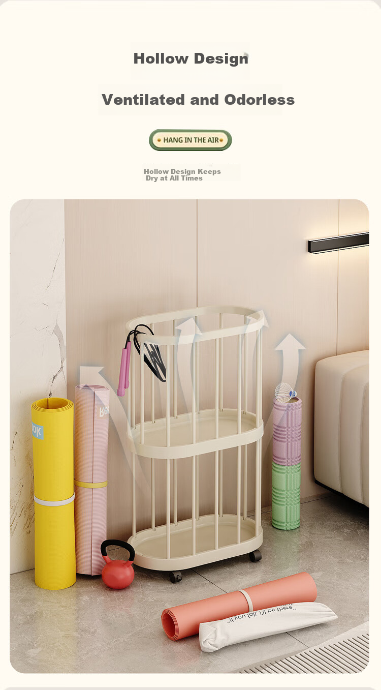 Bahainiao Fitness Equipment Yoga Mat Storage Basket, Large Toy Home Basketball Storage Rack, Sports Goods Miscellaneous Basket 4