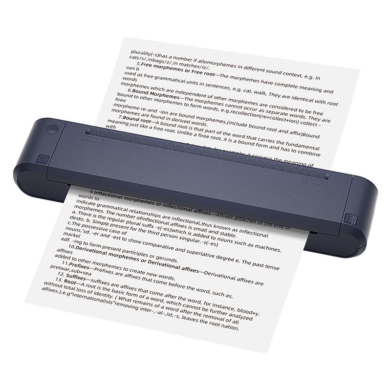 NTEUMM A4 Compact Portable Home Printer Wireless Bluetooth Mini Printer XL-P808 Double-Sided Printing for Students Homework and Notes