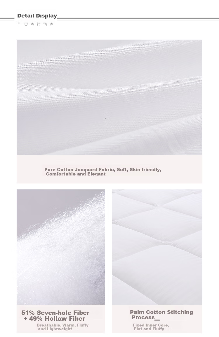 FUANNA Shurun Seven-Hole Antibacterial Fiber Comforter, Winter Quilt, 5 Jin (2.5 Kg), 152*210cm, White 10