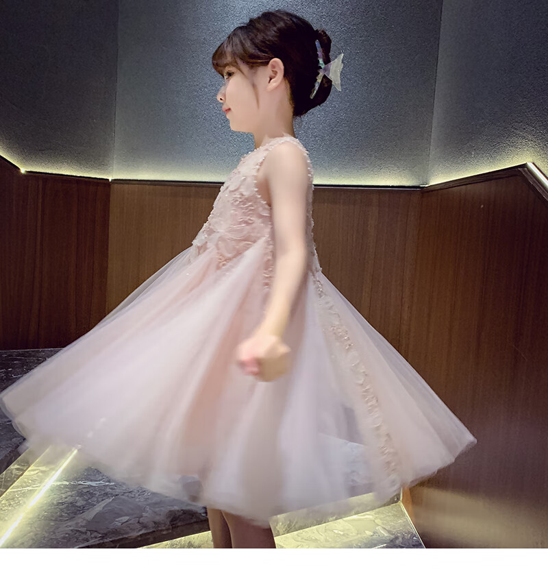 MIMIHELLO Girls Summer Dress 2025 New Fashionable Children's Mesh Princess Vest Dress for Little Girls 3