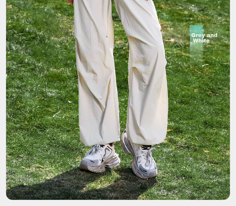 ESE-Y Quick-Dry Cooling Cargo Pants for Women, 2025 Summer New Style, Sun Protection Thin Wide-Leg Loose Paratrooper Pants, Gray And White, Size 28 27