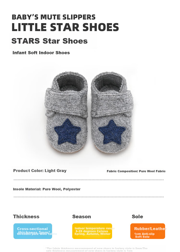 Xiaorong Baby Shoes for Ages 0-1 Toddler Walking Shoes Star Pattern Boys' Shoes Spring Autumn Winter Soft Sole Indoor Sports Floor Shoes 2