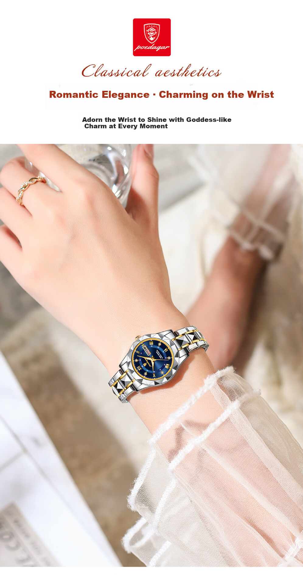 GEORGCOUNT Women's Watch, 2025 New Swiss Genuine Light Luxury High-End Ladies Watch, Waterproof Silent Quartz Watch for Women, Student Model 4
