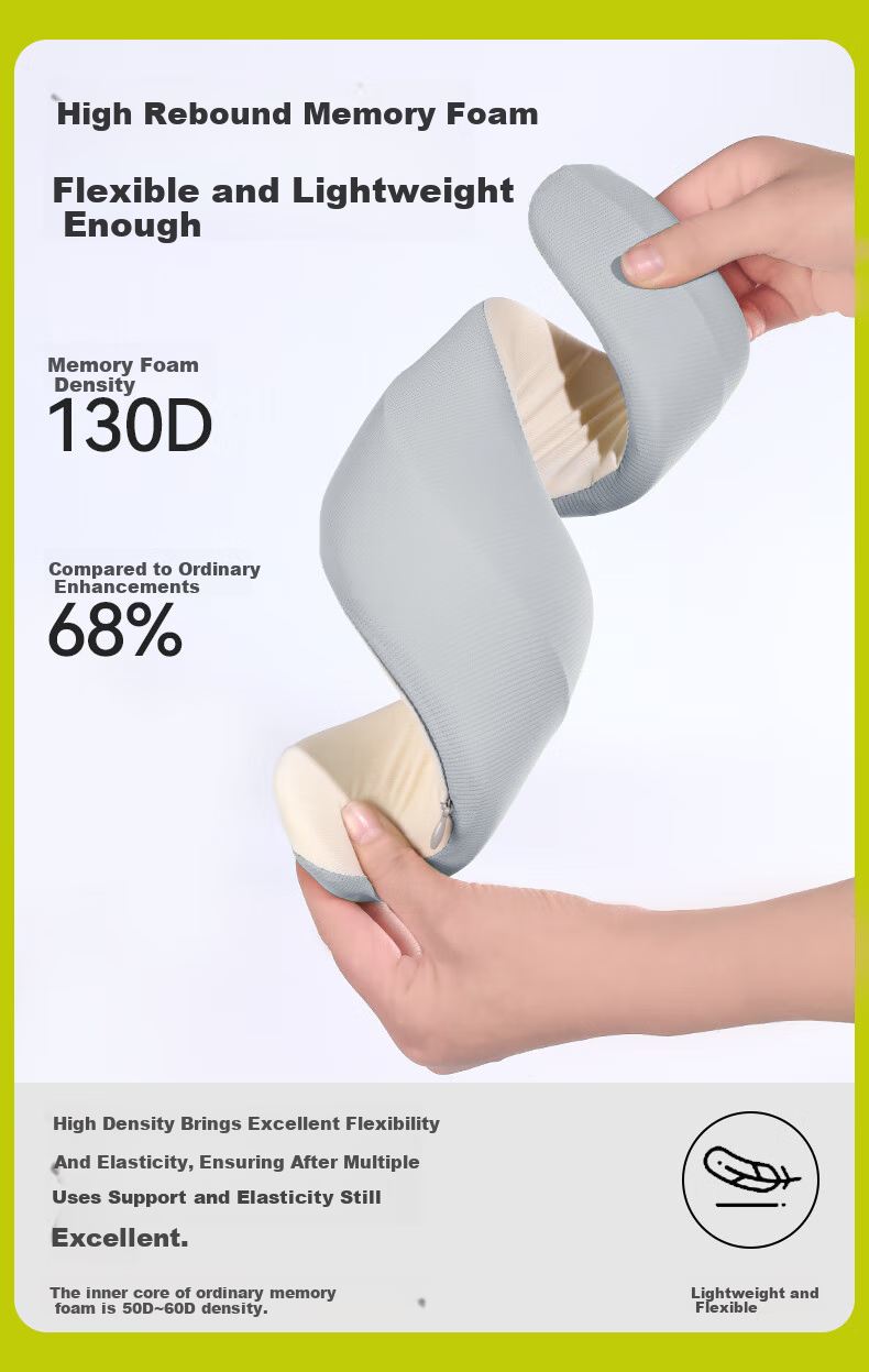 Mixiaoshu Neck Support Pillow for Office, Adult Cervical Spine Protection, Anti-Front Slouching, Travel Portable Breathable Memory Foam Neck Pillow, Gray 7
