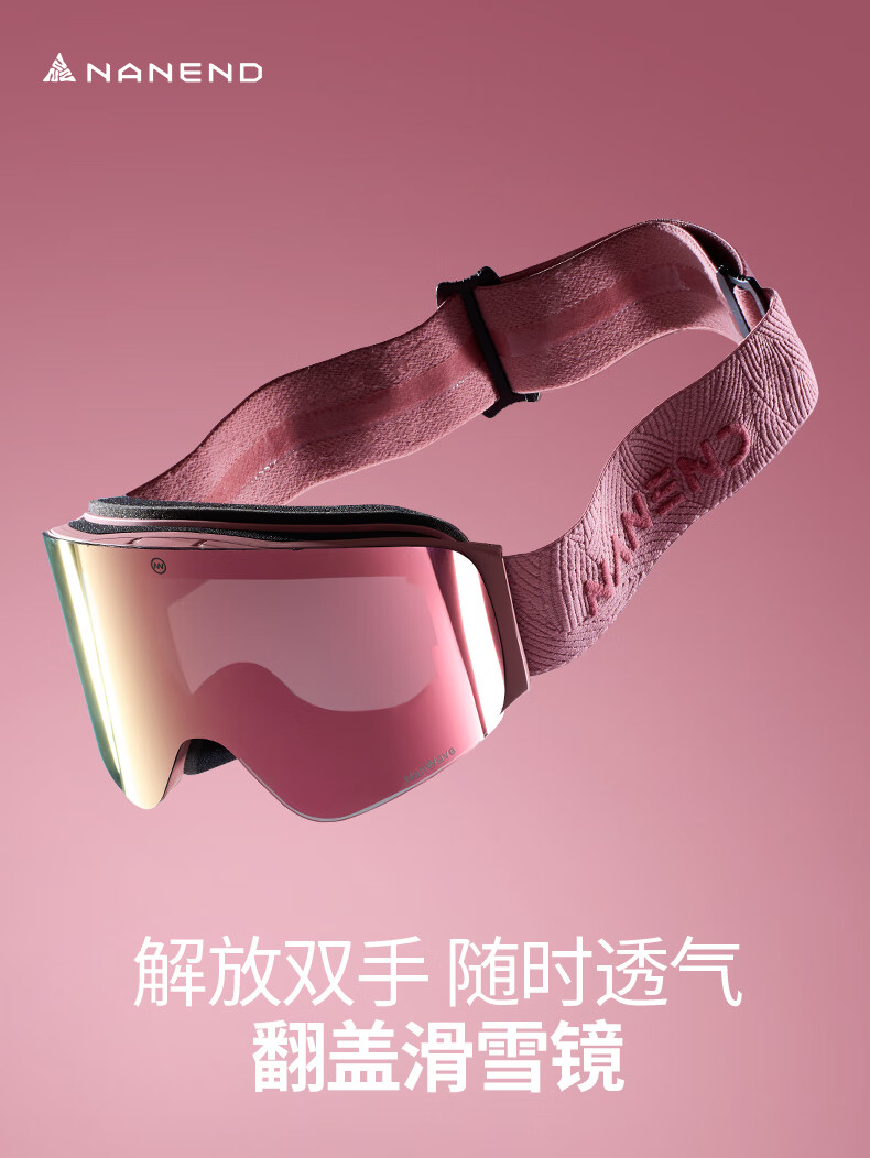 Nan En Women's Ski Goggles Breathable HD Anti-Fog Snowboard Eyewear Incense Purple Smoke 1