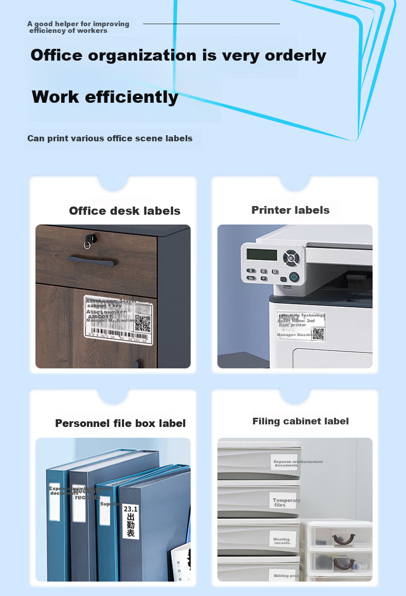 YCN [White 85*102mm - 80 Sheets] Suitable for M421 Office Fixed Asset Label Stickers, Card Identification, Cable Marking, White QR Code, Waterproof Adhesive Printing Paper 3