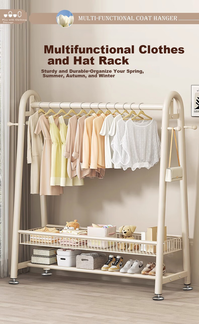 Quanpinwu Floor-Standing Coat Rack, Bedroom-Specific Drying Rack, High-End Storage Rack, V-Shaped Single 150 1