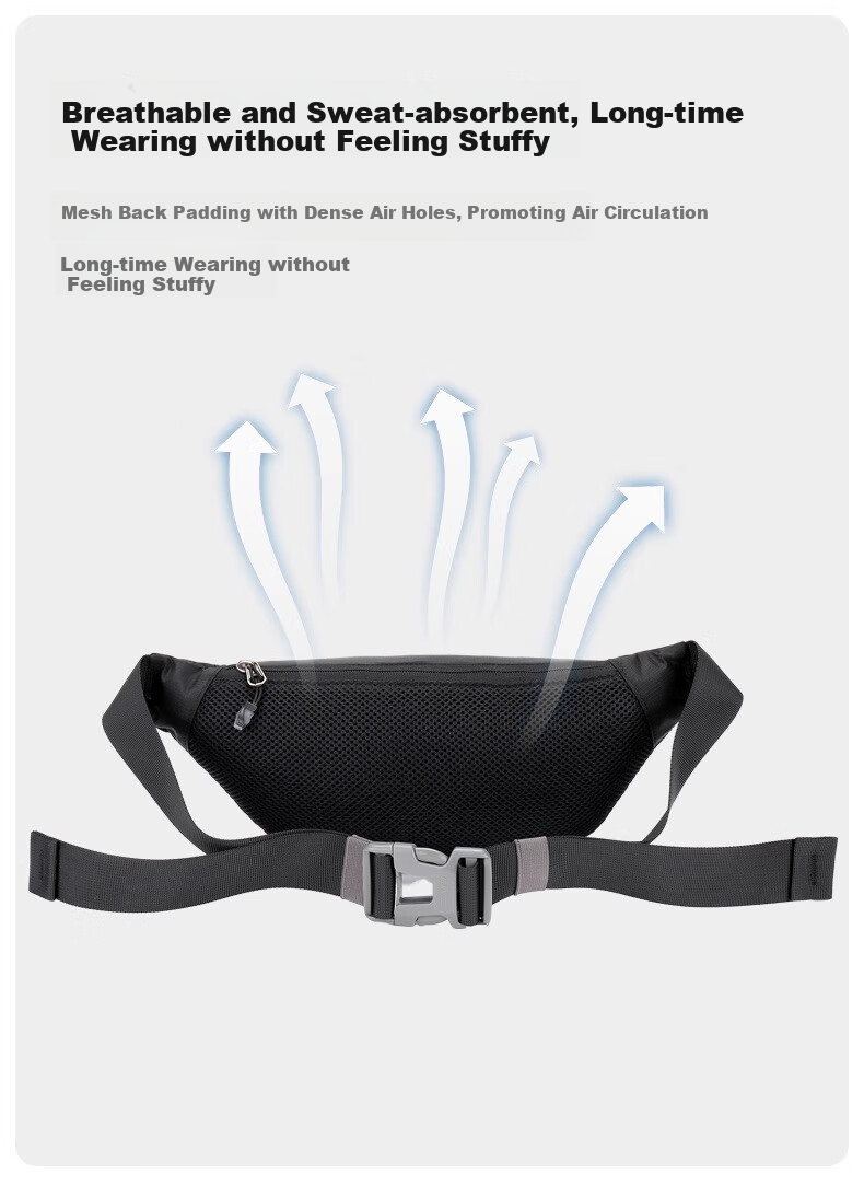 CAMEL Outdoor Multifunctional Sports Waist Pack, Fitness Small Bag, Running Phone Pouch, Waist Slingshot Bag A7W3C3117A Black 6