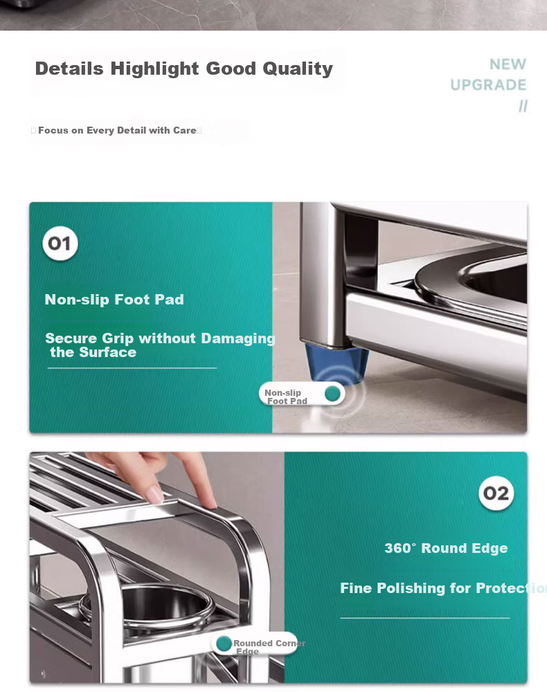 Jingyan 304 Stainless Steel Knife Holder Storage Rack, Kitchen Knife And Cutting Board Organizer, Multifunctional Utensil Chopping Board Storage Shelf, Pot Lid Rack 18