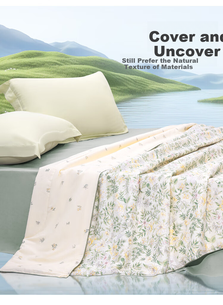 Taihu Snow 100% Silk Summer Quilt Cotton Washable Air Conditioning Quilt Class A Antibacterial Mite-Resistant Thin Summer Blanket 150*210cm 3