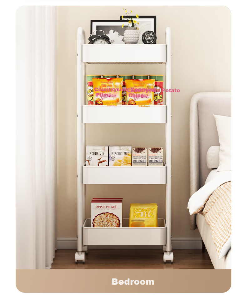 Jiadu Kitchen Storage Rack, Multifunctional Floor-Standing Vegetable Trolley, Household Fruit And Vegetable Basket, Multi-Layer Storage Shelf 9