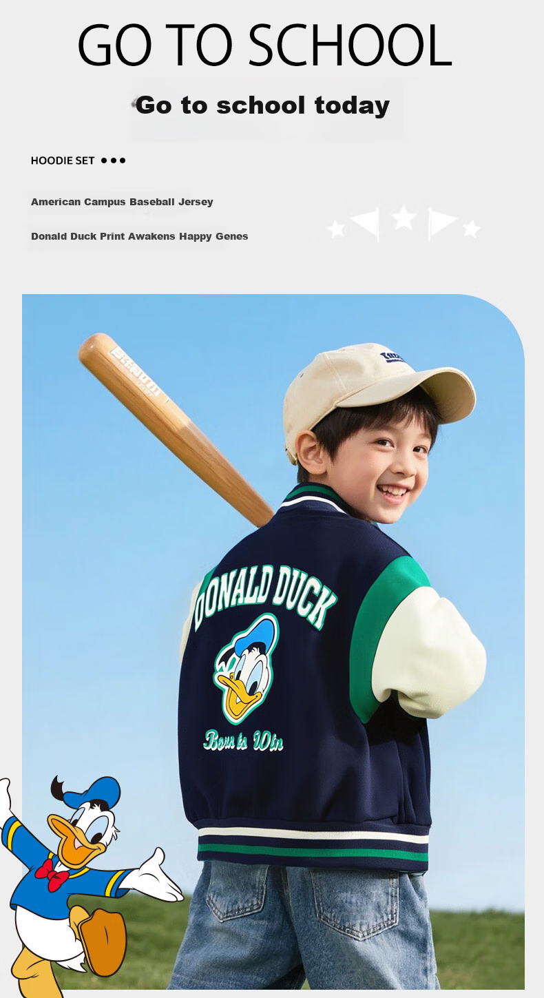 Disney Spring And Autumn Boys' Clothing, Preppy Style Fashion Casual Cartoon Jacket, Comfortable Warm Wear-Resistant Coat, Navy Blue, Size 110 3
