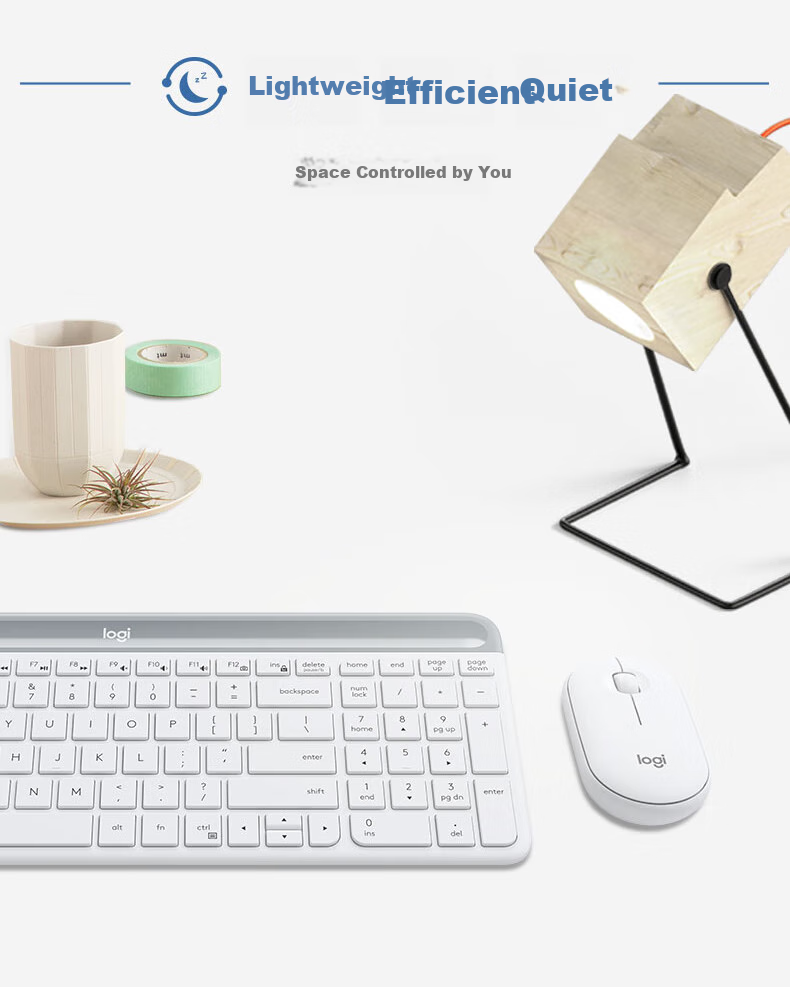 Logitech MK470 [Enterprise Grade] Wireless Office Keyboard And Mouse Combo, Computer Laptop Membrane Keyboard with Wireless 2.4G Receiver, White [Order Bonus] 2