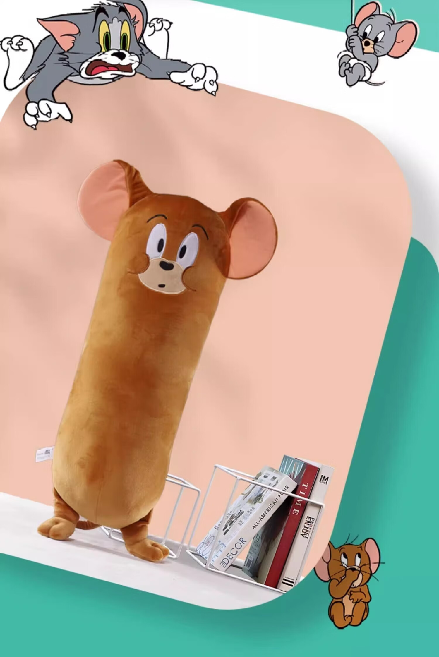 Tom and Jerry Plush Long Body Pillow Sleeping Pillow Girl Hugging Doll Cushion Toy Tom Cat Deluxe Edition 65cm 30