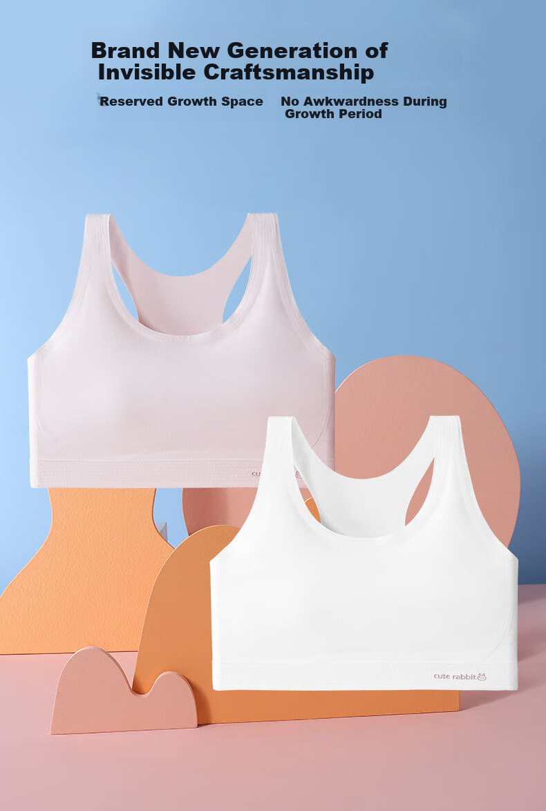 LangSha Seamless Girls' Underwear for Puberty Stage Two (Ages 10-14), Girls' Training Bra for Middle School And Elementary Students 9