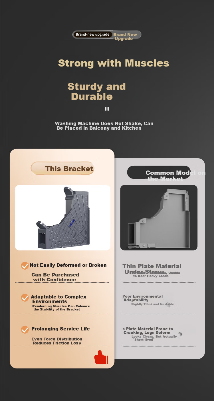 YINGZHI Washing Machine Base, Elephant Foot Heightened Washer Foot Pad Universal for Haier Siemens Midea Panasonic Drum Washing Machine Bracket, Heightened Non-Slip Anti-Vibration Mat 7