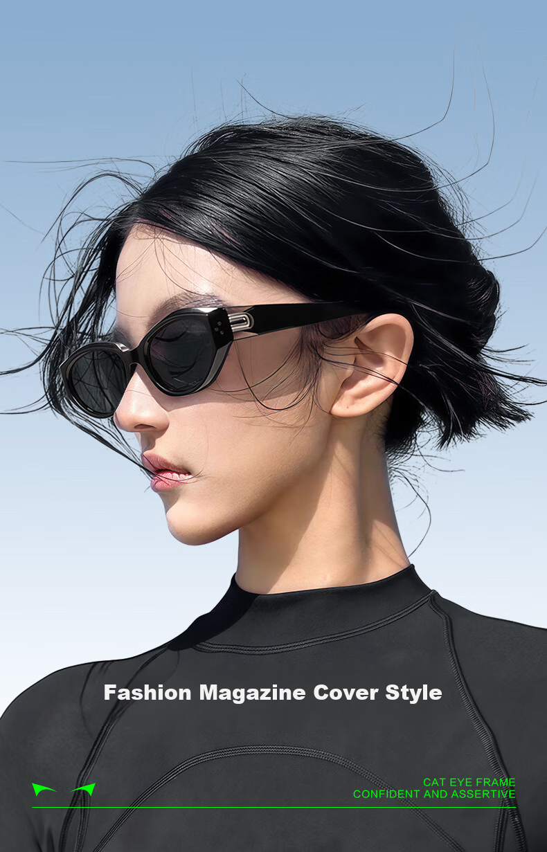 LOHO New Cat-Eye Sunglasses for Women, Small Frame GM Sunglasses, Retro Fashion DADA UV Protection Glasses for Me 4