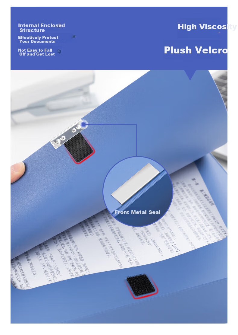 COMIX 10 A4 File Boxes, 55mm Velcro Folders, Thickened Plastic Document Boxes for Vouchers, Personnel Records, Construction Documents, Invoices Storage, Office Accounting Supplies, Blue EA1002-10 6